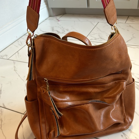 Faux Leather Backpack with shoulder strap - Picture 4 of 8